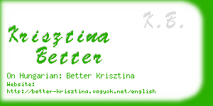 krisztina better business card